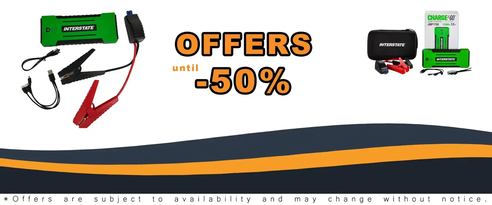 12V jump starter charger 1200A Interstate Batteries 17000mAh